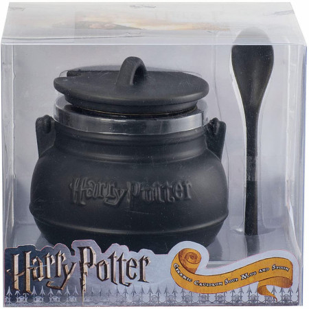 Harry Potter Iron Cast Style Cauldron Ceramic Mug w/ Spoon